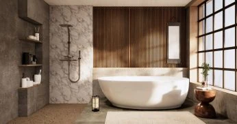 Fugenlose Dusche oder traditionelle Fliesen: Was ist besser? 7 Bad im japanischen Wabi Sabi Stil