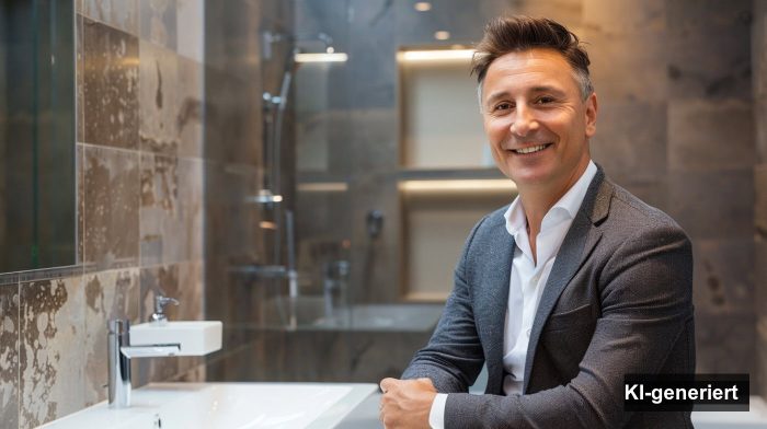 Badexperte von Badsanieren24 im modernen Badezimmer