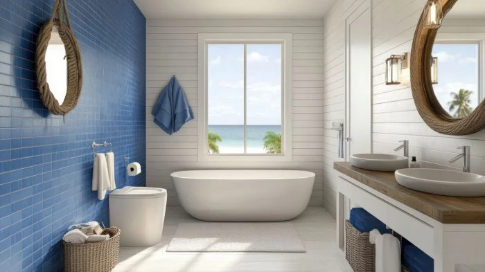 Badezimmer in maritimem Design