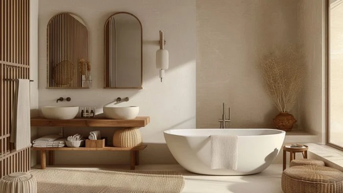 Badezimmer in mediterranem Design
