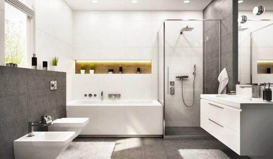 Bidet und Beleuchtung in der Wandnische erfordern mehr Arbeit