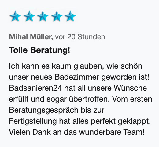 Kundenerfahrungen und Testimonials BammentalKundenerfahrungen und Testimonials 29 Badsanieren24-Bewertung-10
