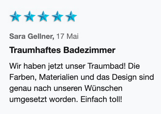 Kundenerfahrungen und Testimonials BammentalKundenerfahrungen und Testimonials 34 Badsanieren24 Bewertung 3 1
