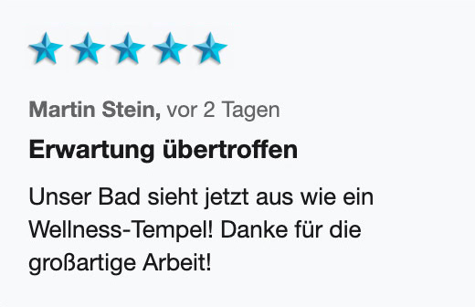 Kundenerfahrungen und Testimonials BammentalKundenerfahrungen und Testimonials 39 Badsanieren24 Bewertung 4