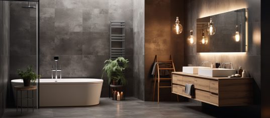 Dunkles Badezimmer