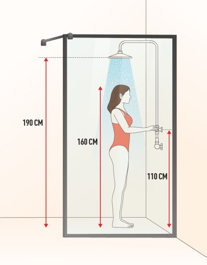 Duscharmatur-Höhe 110cm