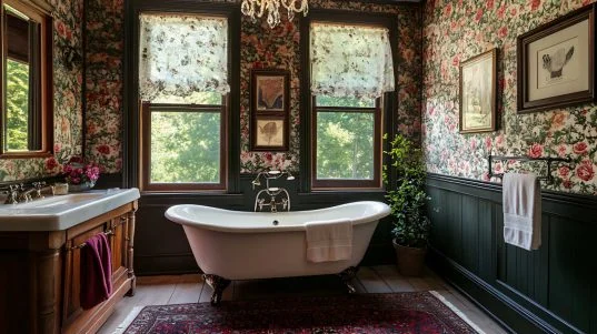 Farbiges Vintage Badezimmer