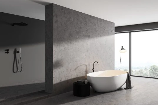 Badezimmer-Trockenbau-Ideen vom Profi: mehr Stil und Funktionalität 16 Freistehende Badwannen an Trockenbauwänden wirken elegant