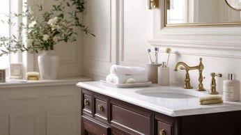 Helles Badezimmer im viktorianischen Stil