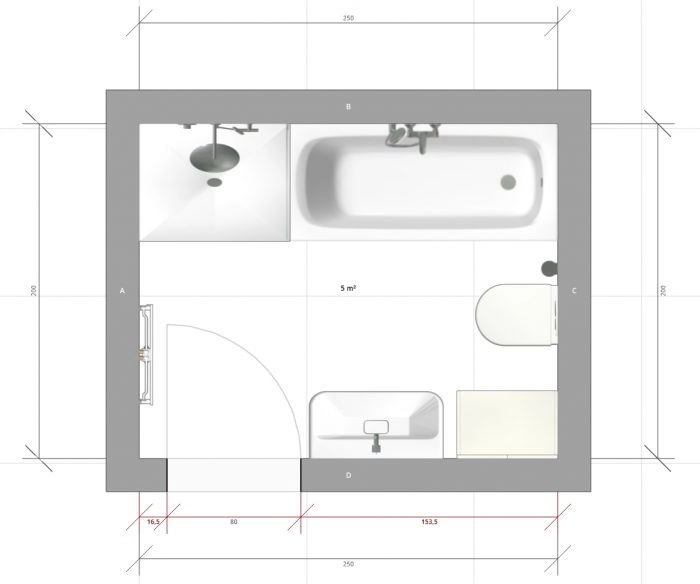 Kleines Badezimmer auf 5 qm