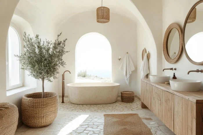 Bad neu gestalten: Mit unseren Tipps & Tricks zum neuen Traumbad 14 Mediterranes Bad wirkt unglaublich einladend