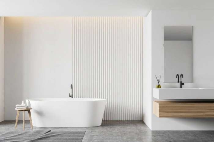 Bad neu gestalten: Mit unseren Tipps & Tricks zum neuen Traumbad 29 Modernes Luxusbad ohne Fliesen