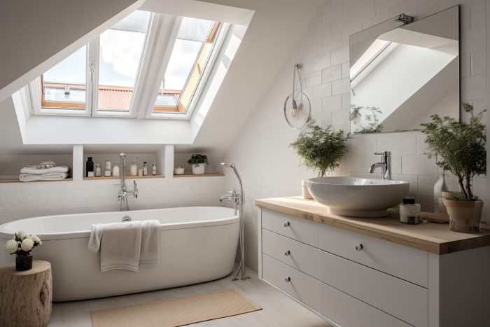 Badewanne unter Dachschräge: Platzsparende Ideen 16 Platzsparende Lösungen im Badezimmer
