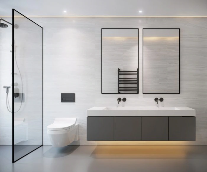 Premium-Badezimmer mit begehbarer Dusche