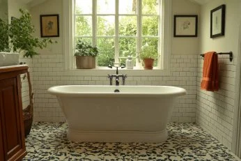 Retrobadewanne in weiss