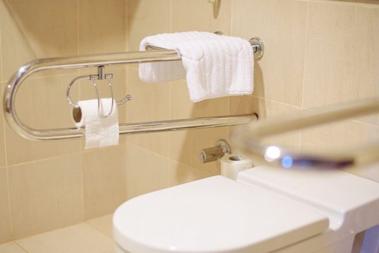 Rollstuhlgerechte Toilette ohne Intimdusche
