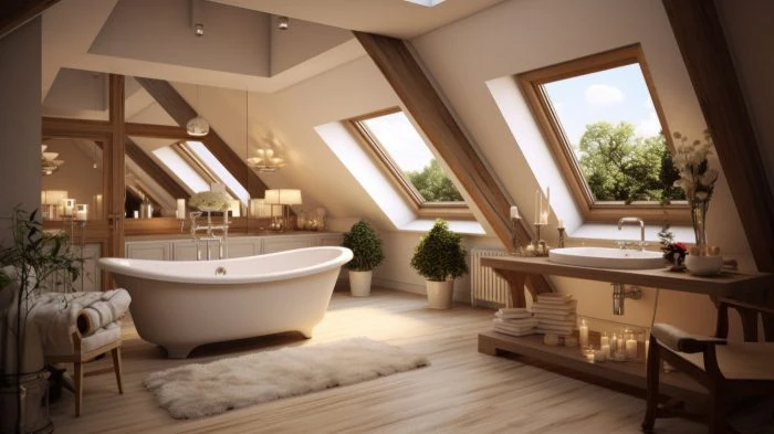 Bad mit Dachschräge – Tipps & Gestaltungsideen für das Dachgeschoss 26 Romantisches Badezimmer mit Dachschraege
