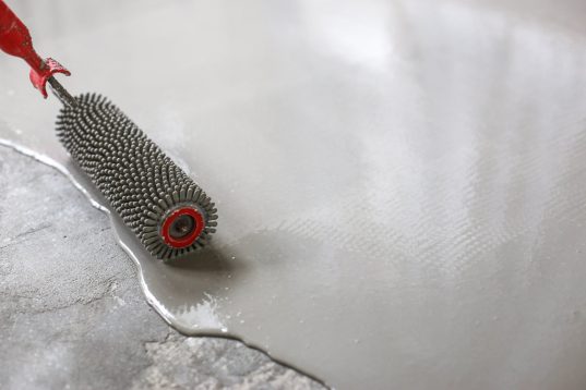 Fill screed floor repair and furnish, shallow dof