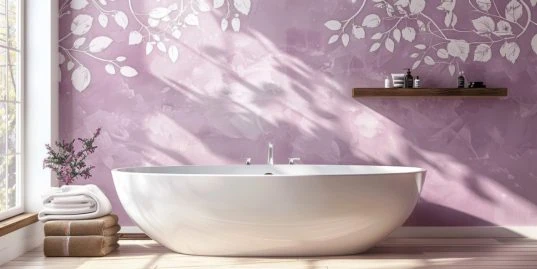 Tapete im Bad - Eine Alternative zu Fliesen? 6 Tapete mit Blumenmuster im Bad