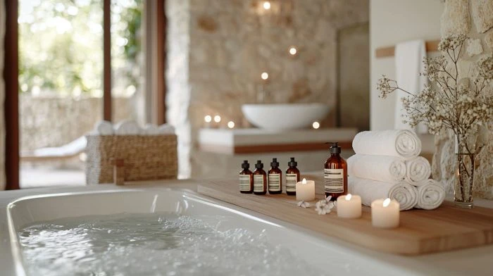 Inspiration und Tipps für Ihr Perfektes Traumbad 14 Wellness Badezimmer mit Badewanne und Kerzen