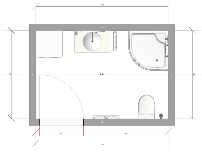 Waschmaschine samt Trockner übereinander in der Ecke platziert