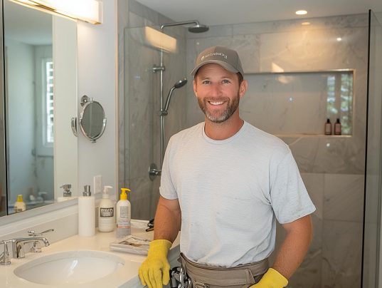 Karriere Bammental 1 Handwerker von Badsanieren24 im Bad