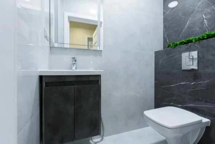 Gäste WC - kleine Räume, Große Wirkung: 7 Ideen 7 kleines Badezimmer mit kompakten Badmöbeln